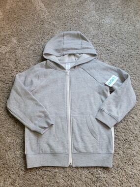 Carter's Light Gray Full-Zip Hooded Sweatshirt Size 8 NWT!